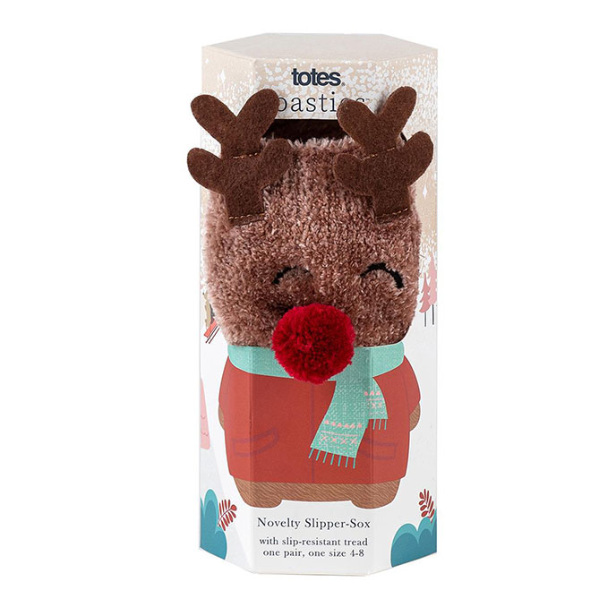 totes Ladies Novelty Supersoft Socks Reindeer Extra Image 1